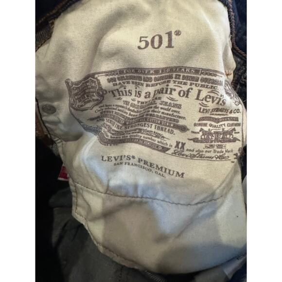 Levi's 501 90s Selvedge Jeans Men's 36x29 Levi's Premium Straight Leg Dark Wash - Picture 8 of 10